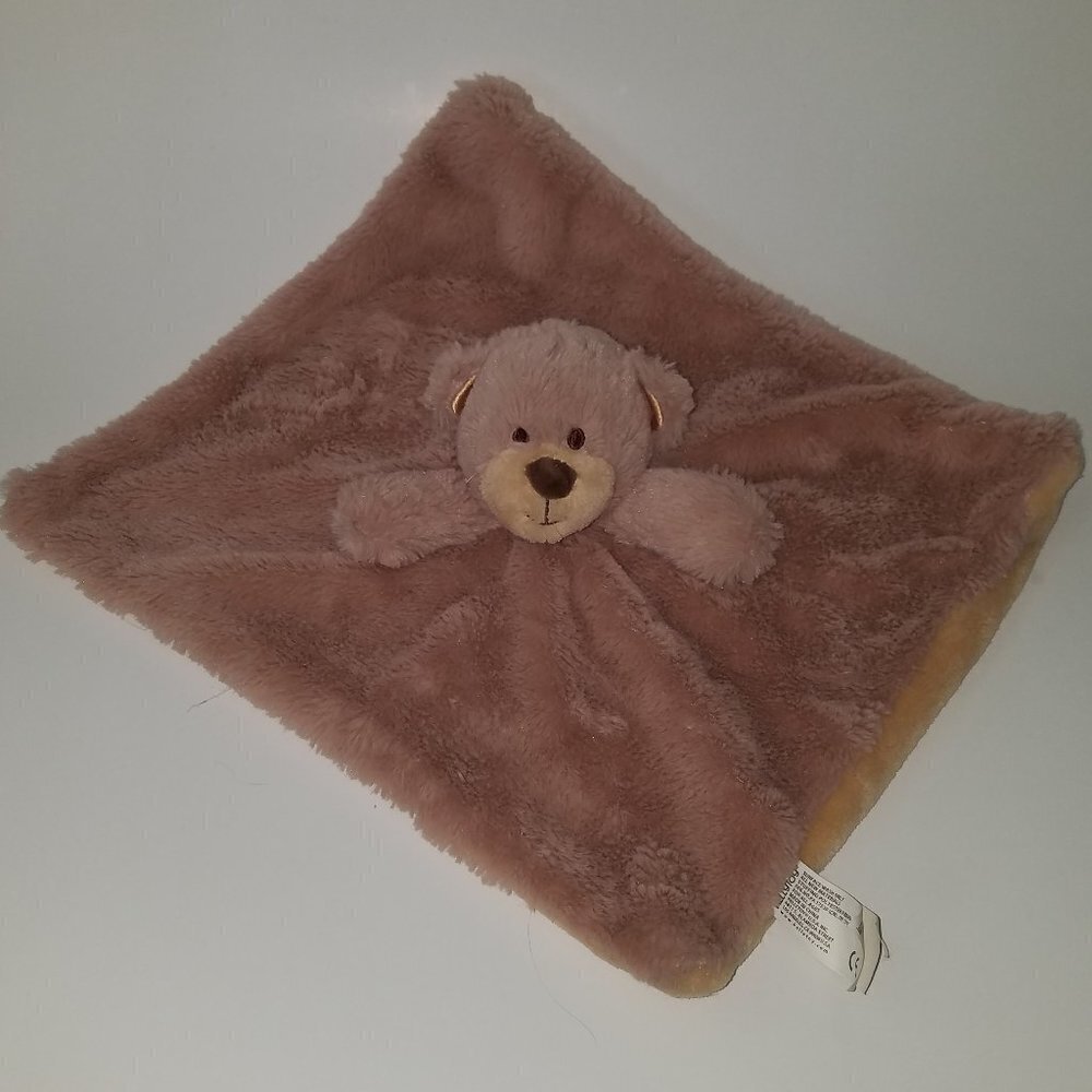 Kellytoy Brown Teddy Bear Lovey Rattle Security Blanket Plush Baby Toy